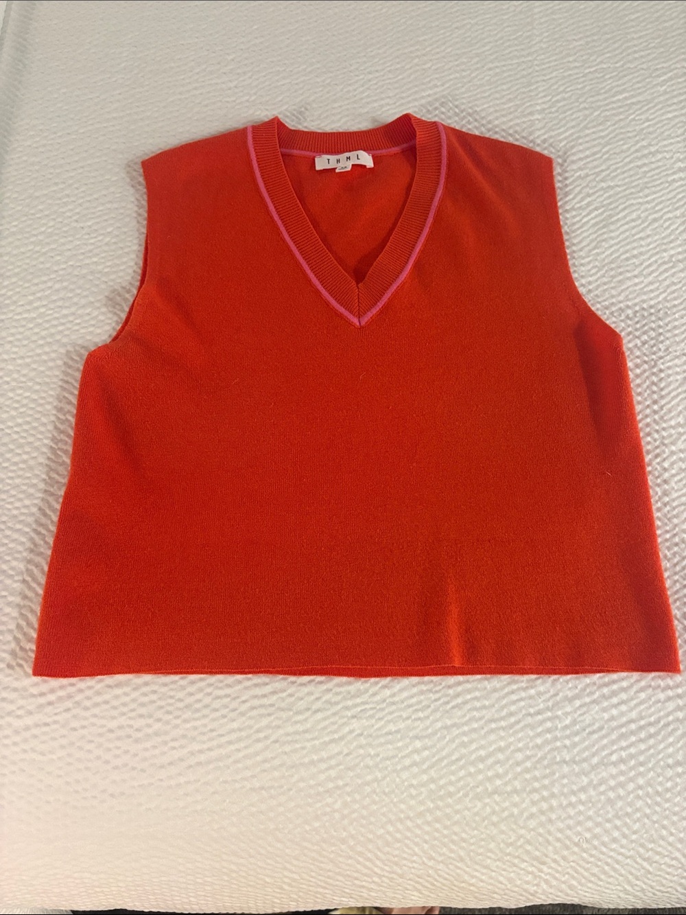NWOT THML ORANGE WITH PINK TRIM VEST STYLE TOP